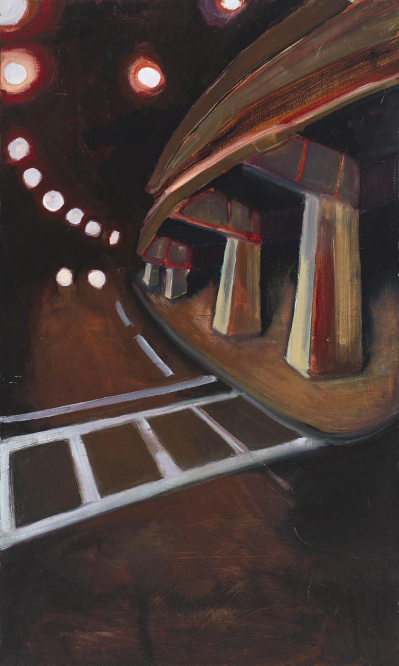 Subway.  Acrylic on wood, 40 x 24 in (102 x 61 cm). Fig. 011