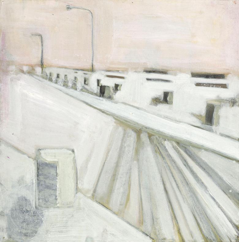 City. Acrylic on artist paper. 16 x 15.7 in (40.5 x  40 cm). Fig. 101