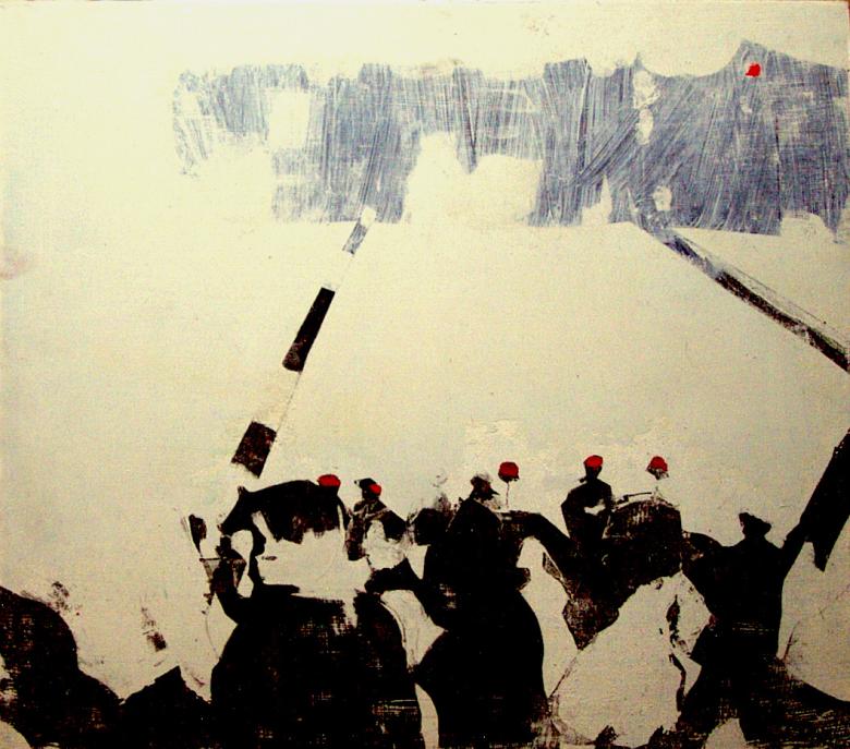 Demonstration. Acrylic and sumi ink, Xerox transfer. Fig. 291