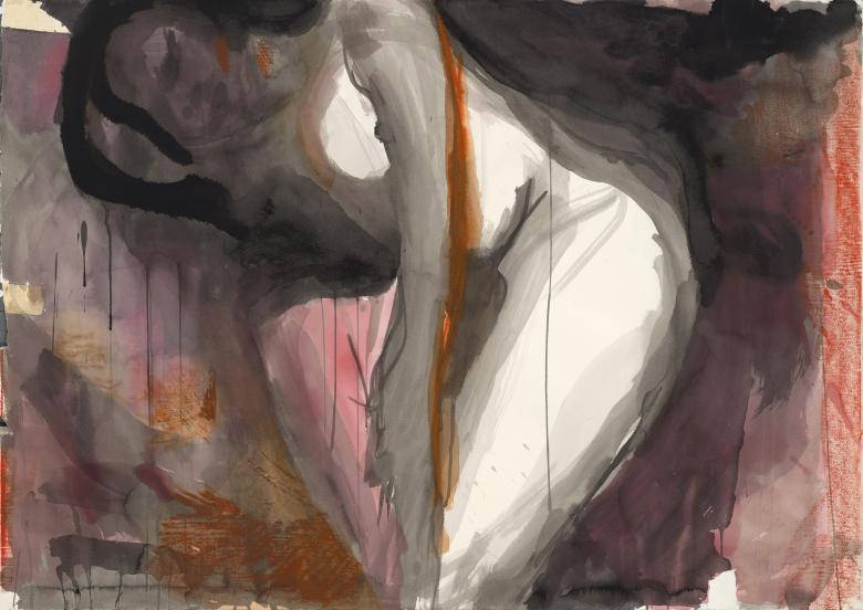 Woman in Rose. Ink on high quality acid-free art paper, 29.5 x 41.5 in  (75 x 105cm) Fig. 310
