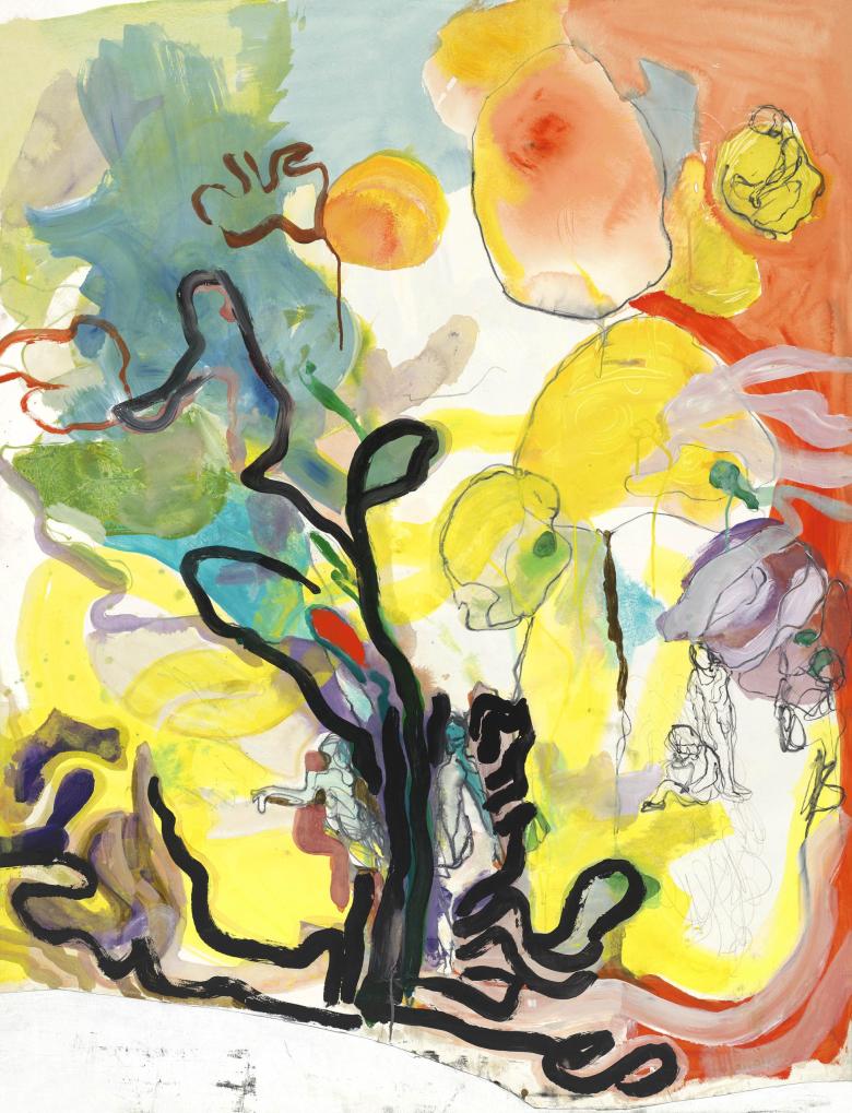 Alice.  Mixed media on paper, 54.3x41.7in - 138x106 cm. Fig. 272