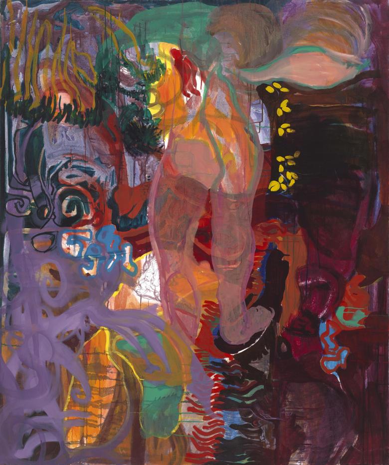 Painted by Ariane and Oliver de Lantsheere. Acrylic on canvas. 72 x 61  in (184 x 155 cm). F056