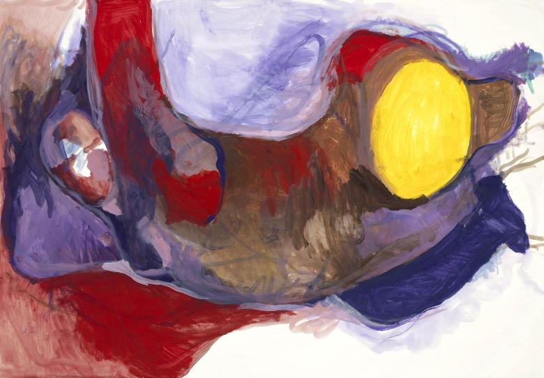 Figure in Red and Violet. Mixed media on artis paper.  27.7 x  39.7 in - (70.5 x 101 cm). Fig. 053