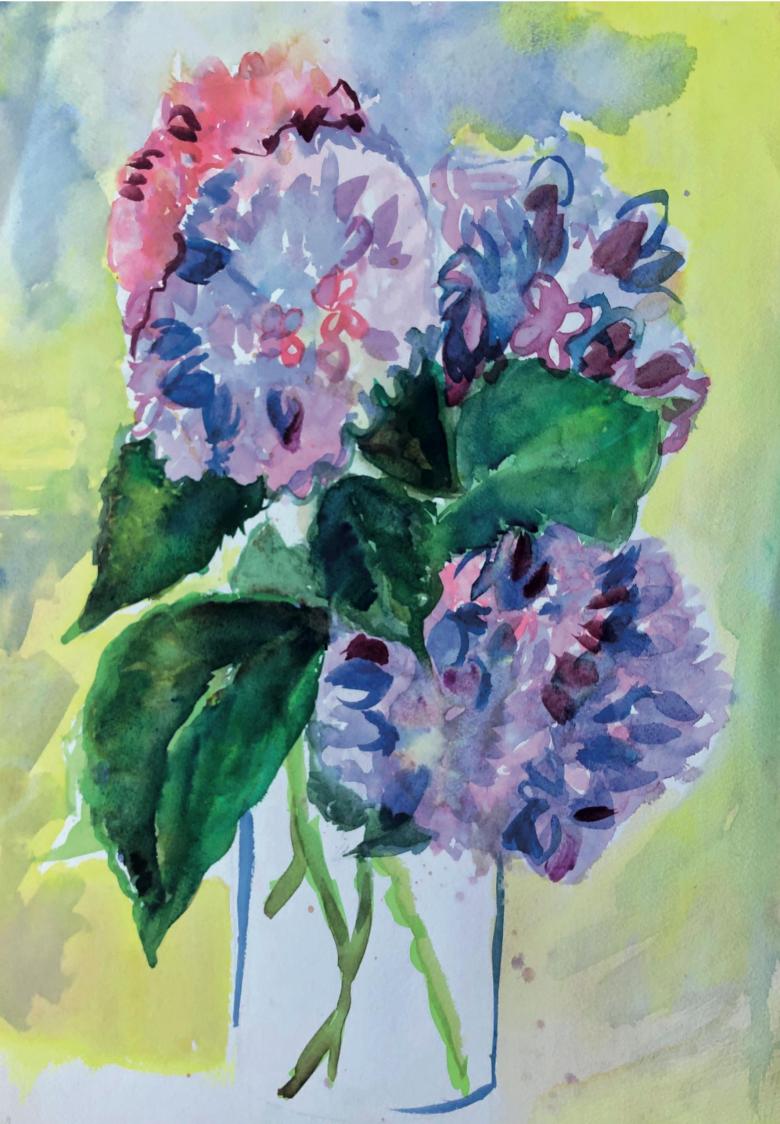 Flowers. Watercolor and gouache on paper,14 x 19.7 in. (75.5 x 56.5 cm), Fig 117
