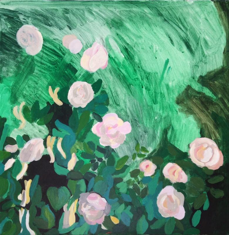 Roses. Acrylic on canvas, 20 x20 in (50.8 x 50.8 cm). Fig. 333