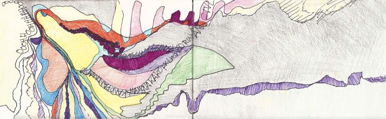 Sketchbook. Ooohh.... Pencil and markers on artist paper, 5 x 16 in (13 x 41 cm). Fig. 147
