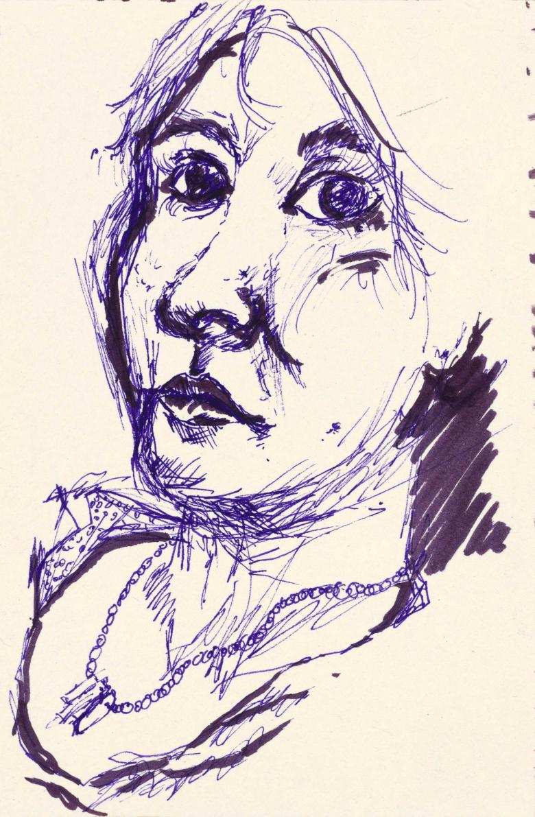 Women with Necklace. Marker on artist paper. 7 x 4.6 in (17.7 x 12 cm). Fig. 243