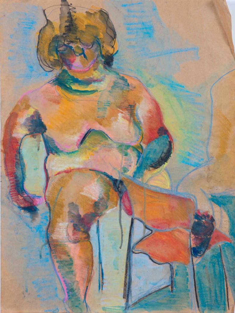 Seated Man. Pastel on paper, 24x18in- 60.5x45.5cm. Fig. 155