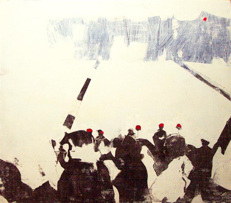 Demonstration. Acrylic and sumi ink, Xerox transfer. Fig. 291