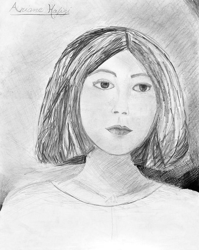 Ariane in her Teens. Pencil on paper, 27.8x14in - 45x35.4cm. Fig. 130