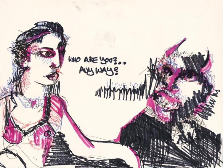 Who are you...Anyway? Ink on paper, 7.4x9.7in - 18.7x24.6cm. Fig. 256
