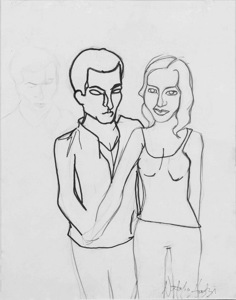 Ariane's Parents. Pencil on paper,14x11in - 35x27.5cm. Fig. 076